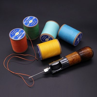 폴리에스터 0.8mm 평평한 Wax Thread for Hand Sewing Leather DIY 작은 롤 수동 스레드