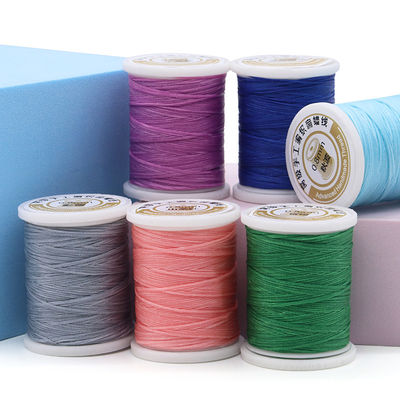 폴리에스테르/  Waxed Material 손 꿰매는 가죽 실 0.8mm 평평한 Wax 실 50m