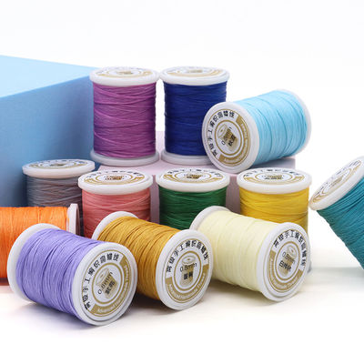 방수 검은색 0.8mm 1mm 100% 폴리에스터 평평  Waxed 배열 Thread 가죽 용품