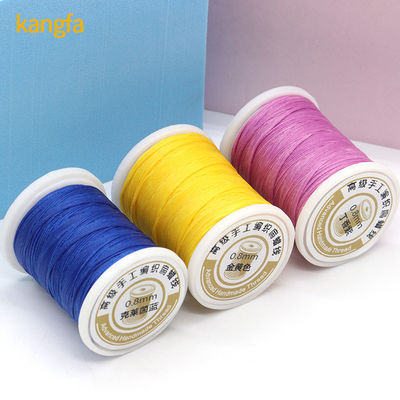 방수 검은색 0.8mm 1mm 100% 폴리에스터 평평  Waxed 배열 Thread 가죽 용품