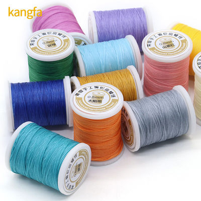방수 검은색 0.8mm 1mm 100% 폴리에스터 평평  Waxed 배열 Thread 가죽 용품