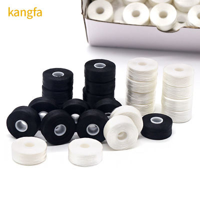 144pcs/Box 흰색/검은 75D/2 100% 폴리에스테르 전접 바빈 스레드