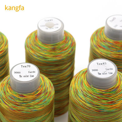 고강도 250g 폴리에스터 결합 실 150D/3 Tex45 다채색