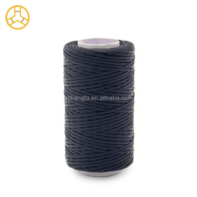 검은색 50m 100% 폴리에스터 150D 손으로 바른 가죽 평평한 Wax Thread 염색 패턴