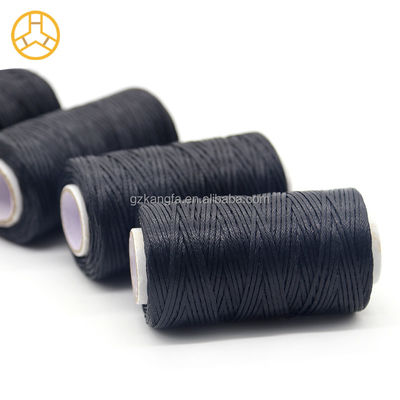 검은색 50m 100% 폴리에스터 150D 손으로 바른 가죽 평평한 Wax Thread 염색 패턴