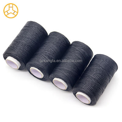 검은색 50m 100% 폴리에스터 150D 손으로 바른 가죽 평평한 Wax Thread 염색 패턴