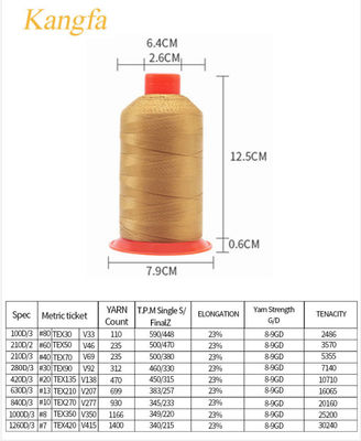 275g/콘 TEX135 결합 나일론 중용 꿰매기 실