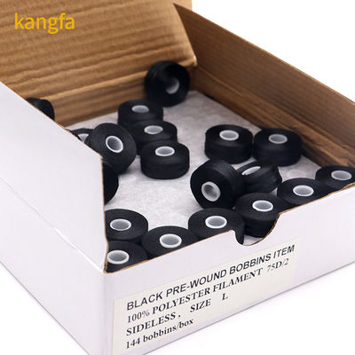 폴리에스터 바빈 스레드 L 75D/2 144pcs/박스 브로더리 직경 2mm OEM/ODM 허용