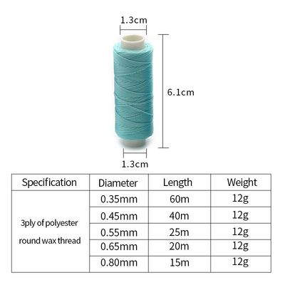 100% 폴리에스테르 가죽 원형 수직 가죽 용품 0.45mm 85 색상