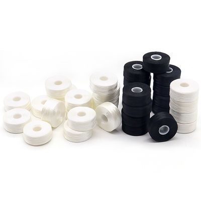 144pcs/box 흰색/검은 75D/2 100% 폴리에스터 선순환 바빈 스레드