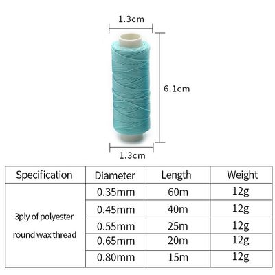 12g 60m 스푼 가닥 꿰매기 손 꿰매기 가죽용 수직 가닥 DIY 80색 주문 제작