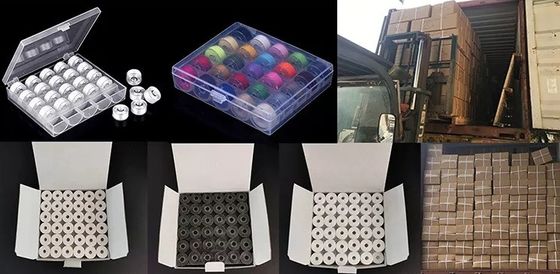 144pcs / 상자 확실히 스티치 선 상처 수직 bobbins 염색 패턴 75D/2 카튼 144pcs / 상자