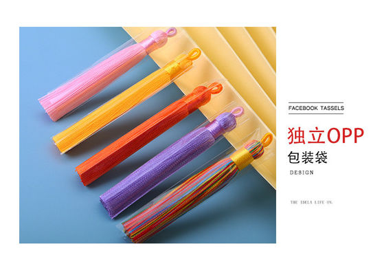 반 정적 붓 염색 색상 8cm 실크 타셀 프링지 키 체인 파티 가방 장식