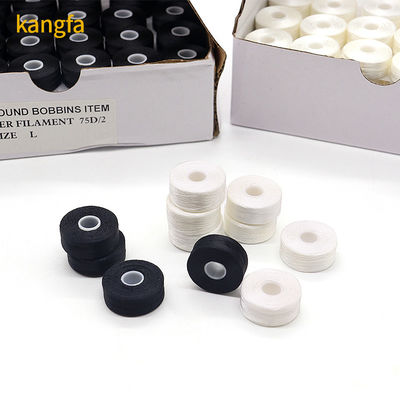 지속 가능한 유니버설 144pcs/박스 흰색/검은 75D/2 100% 폴리에스터 선순환 바빈 스레드