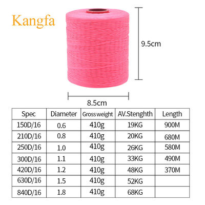 단일 색상 평평 Wachs String 210D 나일론 Waxed Thread for Sewing Polyester Thread