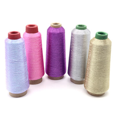 금속 embroidery 스레드 100% 폴리에스터 꿰매기 기계 내구성 오버클로크 섬유